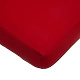 TL Care Supreme 100% Jersey Knit Crib Sheet, Red, 28 x 52 by TL Care
