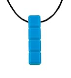 Chewelry Block Piece Chew Necklace for Oral Sensory Stimulation Tool - Extra Tough, Blue - by Quell-