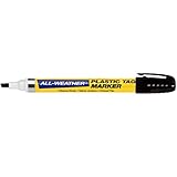 All-Weather Plastic Ear Tag Marker, 3/16 Medium Tip, Black (Pack of 12) by All-Weather