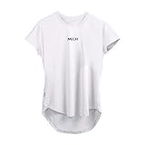 [メチーエング] メンズ トレーニングウェア tシャツ 半袖 ストレッチ スポーツシャツ 筋トレ ウェア フィットネス ホワイト2XL