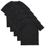 [VILAU] Tシャツ 速乾 5枚組 襟タグ無し メンズ 半袖 無地 インナーシャツ ドライ ポリエステル Lサイズ