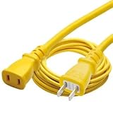 正和電工 12A補助コード 1個口 2芯タイプ 10m 黄 HW-10Y