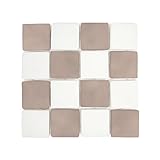 パステルチェックペーバー 35角 ブラウンホワイト 4枚セット