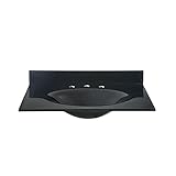 ペガサスpbi49b 49 "ブラックガラスVanity Top with Integralボウル、ブラック
