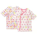 長袖短肌着２枚組　アルファベット・ぞうさん