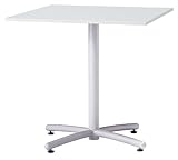 UTS-W750K テーブル ミーティングテーブル 会議用テーブル W750*D750*H700mm 750角天板 [３色から選べる天板] 天板：16mm厚 脚：ホワイト 天板カラー：ホワイト（WH）