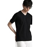 [ナノ・ユニバース] アンチスメル VネックTシャツ 半袖 S ブラック