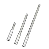 Flameer 炭素鋼　上質　六角　ドリルビット用　スプリング式　ソケットラチェット　耐久性　延長バー　3サイズ入り　