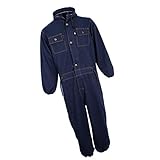 F Fityle 作業用　オーバーオール　デニム　サロペット　電気工事　溶接保護服　防粉塵　帽子付　L/XL/Mサイズ　 - Lサイズ：180
