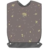 [FiBiC] 介護用エプロン マジックテープ式 大人 よだれかけ介護老人食事受け (1, ミモザ(グレー))