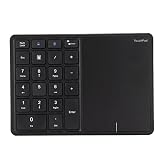 ミニテンキー、タッチパッド付き、2.4GワイヤレスBluetooth 4.2数字パッド、22キータイプC充電式、、IOS、Android、OS X(黒)