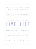 Feel Good Art Thick A4 Nursery Box Canvas Live Life (12 x 8 x 1.5-inch, Baby Blue/ White) by Feel Go