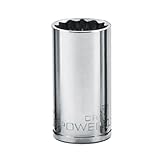 Powerbuilt 940065 3/8 Dr. 12 Pt. Metric Deep Well Socket, 15mm by Powerbuilt