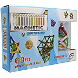 EnToy Magnetic Sticks and Balls Building Toy Set, 60 Piece