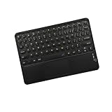 タブレットキーボード iPad用 Bluetoothタッチパッド付き 可愛い 薄型 type-c充電式 小型 軽量 コンパクト ブルートゥース スマホ用 携帯便利 IOS/Android/Windowsに適応 (黒)