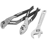3-piece Pliers & Wrench Set by Husky 8-in & 10-in. Tools, Guaranteed Forever by Husky