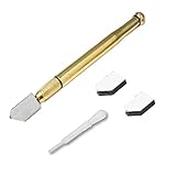 DFsucces ガラスカッター ガラス切削工具 ローラータイプ 滑り止め取っ手のスチール製刃 切断板厚3～12mm (1本+2個替刃)