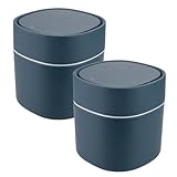 CENBIG 卓上ゴミ箱 ミニダストボックス ワンプッシュ 中身が見えない 蓋付き 自宅 オフィス (ホワイト)