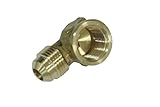 Generic Brass 3/8" OD x 1/2" Female NPT 45 Deg Flare 90 Degree Flare Elbow Tube Fitting(Pack of 5) [