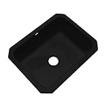 Dekor Sinks 32099UM Princeton Single Bowl Undermount Cast Acrylic Kitchen Sink, 25" x 22"/9", Black 