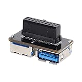 CY デュアル USB 3.0 A タイプメス - マザーボード 20/19 ピン ボックス ヘッダー スロット アダプター PCBA フラットタイプ メインボード用