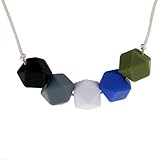 Kitdine Five Star Chewable BPA Free Silicone Baby Teething Nursing Necklace BPA Free for Mom and Bab