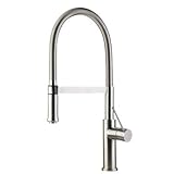 Alfiブランドab2015 Gooseneck単一穴蛇口、つや消しステンレススチール