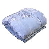 昭和西川 襟付き2枚合わせ毛布【ジーナ】シングルサイズ 約140×200cm ブルー（B）