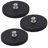 3個 ネオジム磁石 ラバーコマグネット D66x8mm 超強力 マグネット 丸型 M6 ネジ付きマグネット 強力磁石 穴付きマグネット平 超強力 ネオジム磁石 ねじ込み用マグネット 大き ポットマグネット LED作業灯、カメラ、車用