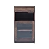 キャビネット 完成品 幅40cm 木製 アルダー 扉付き 国産品 ナチュラル ブラウン 堀田木工所 (ブラウン)