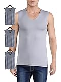 [アイシンク] 3枚セット メンズ インナーシャツ ノースリーブ 肌着 アンダーシャツ シームレス ストレッチ Vネック インナー 3枚組 吸汗 速乾 男性 下着 アンダーウェアー タンクトップ シャツ 春 夏 秋 エアリズム 切りっぱなし カットオフ 抗菌防臭 コンプレッションウェア Tシャツ スパンデックス 春夏 夏物 スーパーストレッチ 半袖 ルームウェア アンダーウェア グレー 2XL