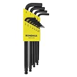 【国内正規品】Made in USA アメリカ製 BONDHUS(ボンダス) 六角ボールポイント・L-レンチ ロングセット 黒染め加工 12本組 (0.050、1/16、5/64、3/32、7/64、1/8、9/64、5/32、3/16、7/32、1/4、5/16インチ) BLX12 No.10936