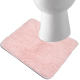 トイレマット トイレ足元マット ふわふわ/洗える トイレまっと 北欧 トイレ 敷物 おしゃれ ト イレカーペット 吸水速乾 滑り止めといれまっと 無地 トイレ用マット 60×50cm (ピンク)
