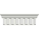 Ekena Millwork CRH09X38DE 9 3/8" H x 7/8" P Dentil Crosshead, Factory Primed, 38" Bottom Width x 42 