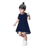 YAYUYAO 女の子 デニム ワンピース スカート 幼児 赤ちゃん ドレスフリルドレス カジュアル ワンピース スカート子供服 お姫様 通園 発表会 旅行 プレゼント 1-4 歳 プリンセス (ブル
