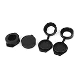 uxcell カムロック錠　シリンダー錠　ダストカバー　ゴムブラック　保護 カムロック錠用 シェル シールド　22 X 20mm　4個入り