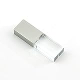 Fmlyhom USBメモリ 64GB おしゃれ ガラス製 透明 青色光 マットメタル かわいい USB2.0 メモリ USBフラッシュメモリ おもしろい 小型 大容量 耐衝撃 防水 防塵 プレゼント 卒業祝 記念品 ギフト（シルバー 64GB）