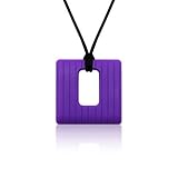 Siliconies Square Pendant (Teething/Nursing/Sensory) - Plum Purple [並行輸入品]