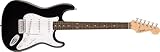 Squier by Fender スクワイヤー エレキギター Debut Collection™ Stratocaster®, Laurel Fingerboard, White Pickguard, Black ソフトケース付き
