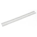 uxcell　ストレートルーラー　直定規　ステンレス鋼　測定ツール　ミリインチ　60cm　2個入り