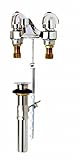 T&S Brass B-2970 Lavatory Faucet, 4-Inch Centerset, Cast Basin Spout, Aerator, Dome Handles, Pop-Up 