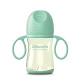Fytoo Aibaoluo抗菌抗鼓腸PPSU口径が広い哺乳瓶、ハンドルを付き赤ちゃん乳瓶270ml (緑)