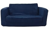 Fun Furnishings 55234 Toddler Flip Sofa in Micro Suede Fabric, Dark Blue [並行輸入品]