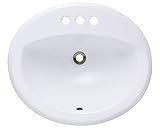 MR Direct O2018-W White Overmount Porcelain Lavatory Sink [並行輸入品]