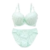 [Mon cher pigeon*] モンシェルピジョン メリーメリーフローラ ブラジャー ショーツ セット BCDEF(MI-ミント、B70-M)