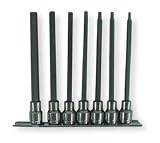 Westward 1EZJ5 Hex Bit Socket Set, SAE, Extra Long, 7 PC by WestWard Tools