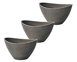 軟質プラスチックプランター 楕円S ブラック 305×220×175mm 2957-B-BK 3個セット