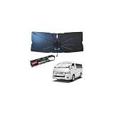 【メーカー直営】【2026改良型】Mozan トヨタ 新型ハイエース 200系 ワイドボディ 1-9型 専用 傘型サンシェード フロントガラス シェード Hiace 200系 2004年8月-現行 10本骨 ガラス繊維 360°回転可能 パラソル 傘式 傘柄が曲がる UVカット 日よけ 日差しカット 遮光 断熱 仮眠 収納袋付き 駐車 車中泊 ワンタッチ収納 取付簡単 コンパクト 内装パーツ