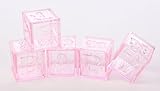 Adorable Baby Girl Pink Acrylic Alphabet Fillable Baby Blocks- For Showers Decorating and More- 24 T