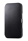 エレコム iPhone 16 ケース カバー 手帳型 ソフトレザー 磁石付き カードポケット×2 スタンド機能 ストラップホール付き ワイヤレス充電対応 4つ角エアークッション ブラック PM-A24APLFY2BK